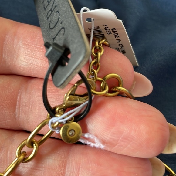 NWT Lustrous J. Crew Crystal Rhinestone Gold Tone Blue & Pink Statement Necklace - Picture 5 of 6